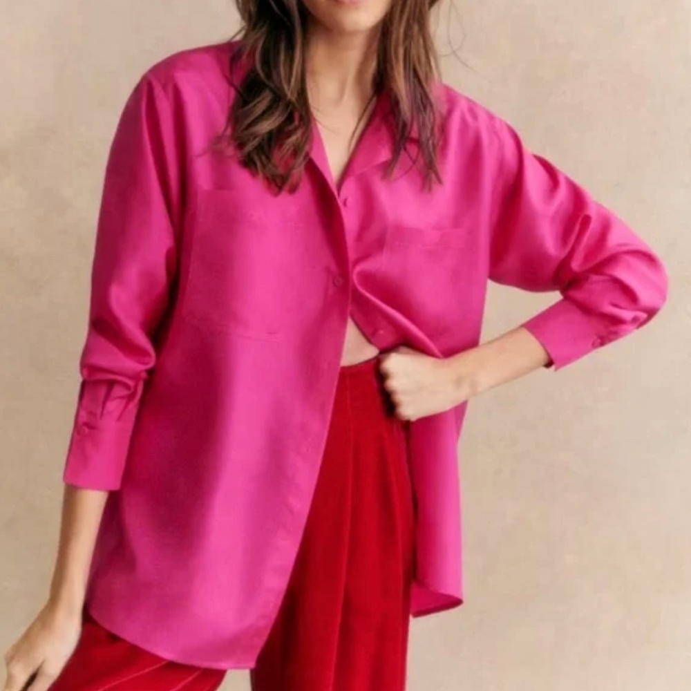 Sezane Maxence 100% Silk Top